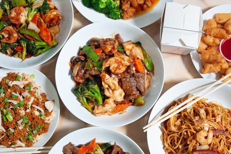 Assortment of American Chinese Foods